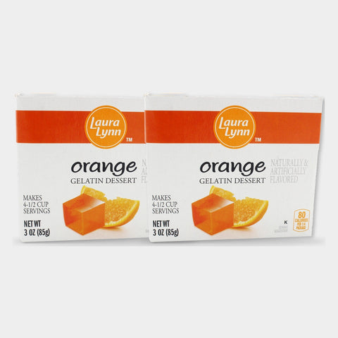 2 Boxes Laura Lynn Orange Gelatin, 3 oz