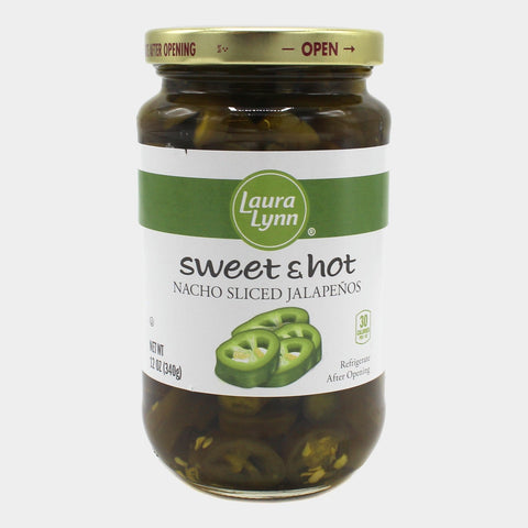 3 Jars Laura Lynn Sweet & Hot Nacho Sliced Jalapenos, 12 oz
