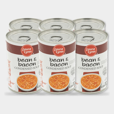 6 Cans Laura Lynn Bean & Bacon Soup Condensed, 11.25 oz
