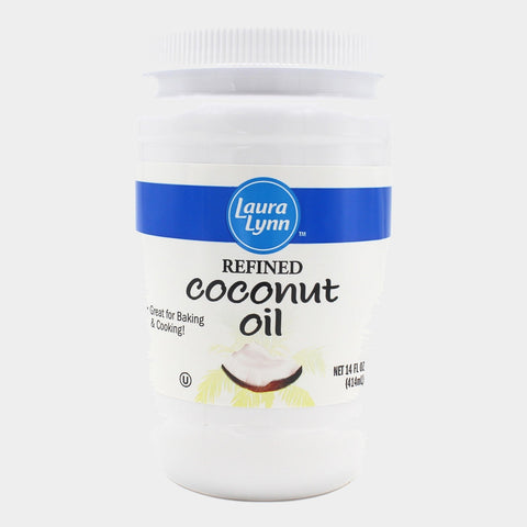 2 Bottles Laura Lynn Refined Coconut Oil, 14 oz