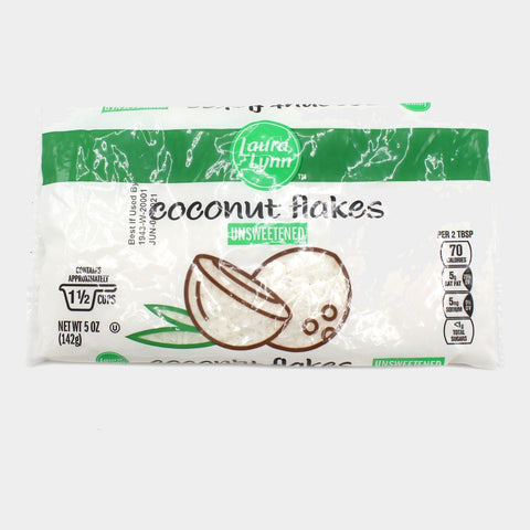2 Bags Laura Lynn Unsweetened Coconut Flakes, 5 oz