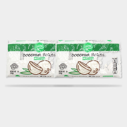 2 Bags Laura Lynn Unsweetened Coconut Flakes, 5 oz