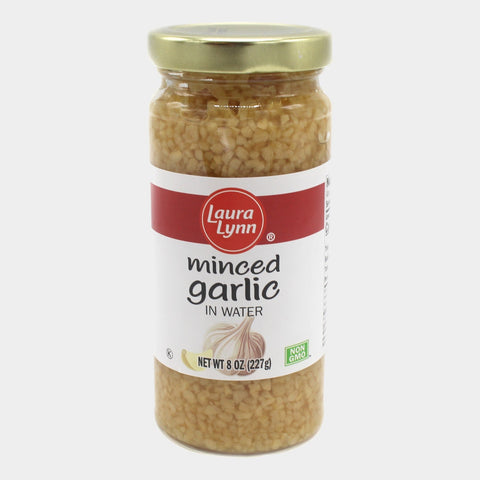 2 Jars Laura Lynn Minced Garlic in Water, 8 oz