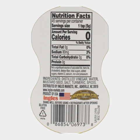 4 Bottles Laura Lynn Yellow Mustard, 8 oz