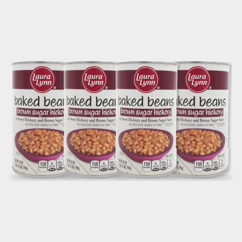4 Cans Laura Lynn Baked Beans Brown Sugar Hickory, 28 oz