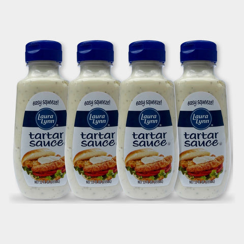 4 Bottles Laura Lynn Easy Squeeze Tartar Sauce, 12 oz