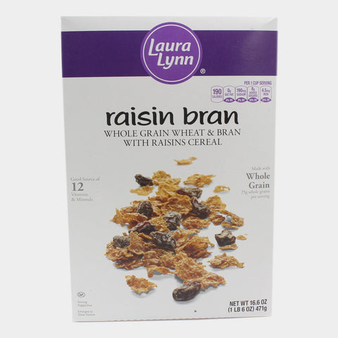 2 Boxes Laura Lynn Raisin Bran, 16.6 oz
