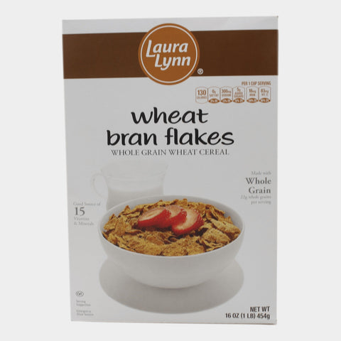 2 Boxes Laura Lynn Wheat Bran Flakes, 16 oz