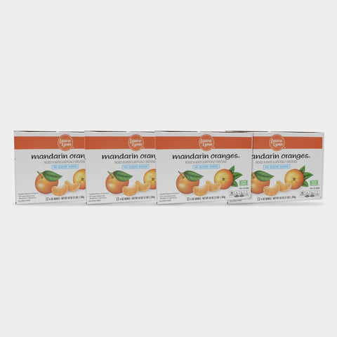 4 Cans Laura Lynn Mandarin Oranges No Sugar Added, 48 oz