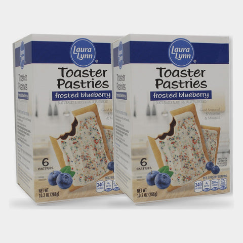 2 Boxes Laura Lynn Frosted Blueberry Toaster Pastries, 10.2 oz