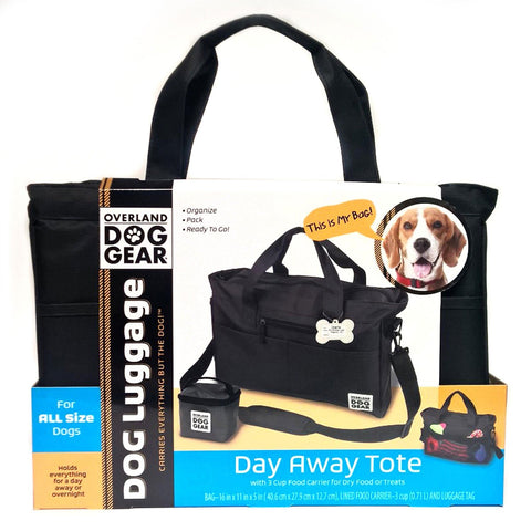 Cheetah Pattern Overland Dog Gear Day Away Tote with Lined Food Carrier Puppy