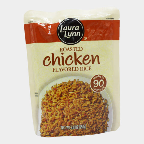 4 Pouches Laura Lynn Roasted Chicken Ready to Heat Rice, 8.8 oz