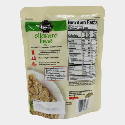 4 Pouches Laura Lynn Cilantro Lime Ready to Heat Rice, 8.8 oz