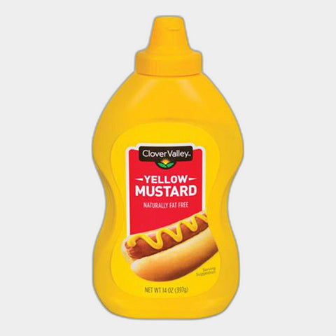 4 Bottles Clover Valley Yellow Mustard, 14 oz