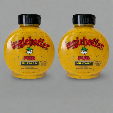 2 Bottles Inglehoffer Classic Pub Mustard 10.25 oz Bottle pretzel brats