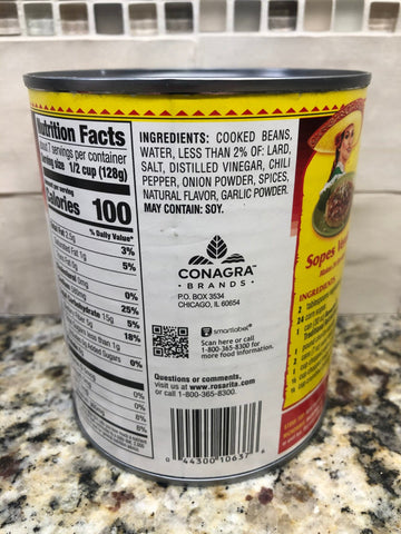 4 Cans of Rosarita Traditional Refried Beans, 30 oz