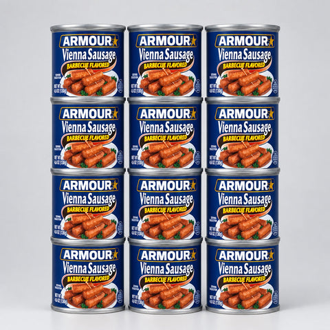 12 Cans of Armour Barbecue Flavored Vienna Sausage Meat, 4.6 oz