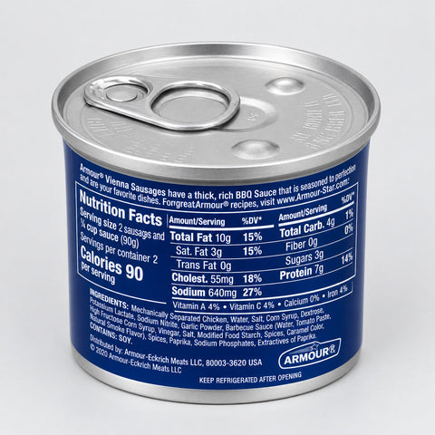 12 Cans of Armour Barbecue Flavored Vienna Sausage Meat, 4.6 oz