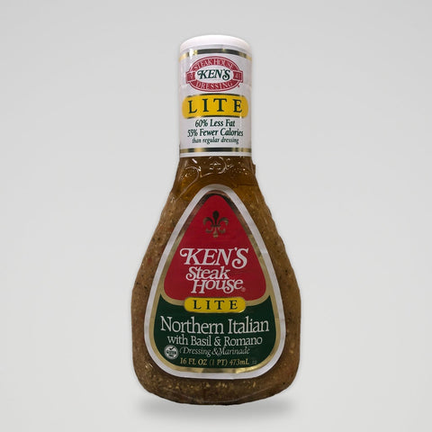 Ken's Steak House Lite Northern Italian w/ Basil & Romano Salad Dressing 16 oz