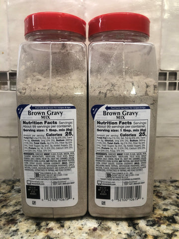 2 JARS McCormick Premium Brown Gravy Mix 18 oz Rice Beef Meat