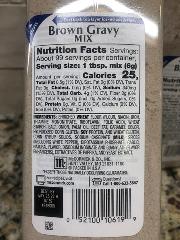 2 JARS McCormick Premium Brown Gravy Mix 18 oz Rice Beef Meat