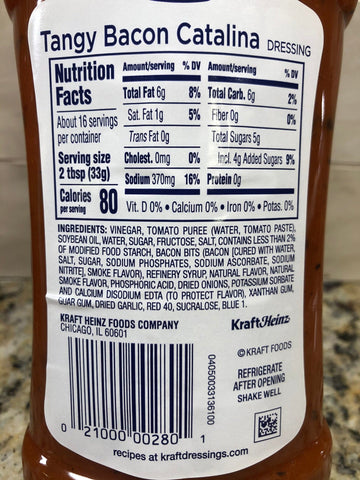 4 Bottles Kraft Tangy Bacon Catalina Salad Dressing 16 oz