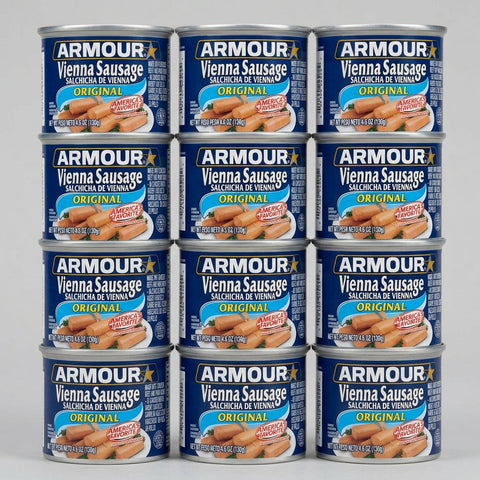 12 Cans of Armour Original Vienna Sausage Meat, 4.6 oz