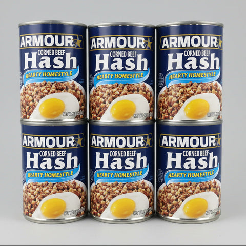 6 CANS Armour Hearty Homestyle Corned Beef Hash Sandwich Meat 14oz Stew