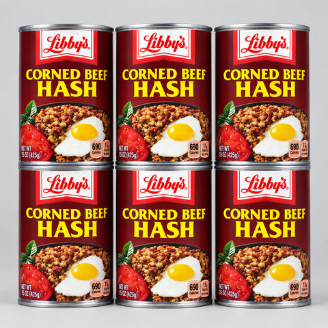 6 Cans of Libby Corned Beef Hash Sandwich Meat, 14 oz