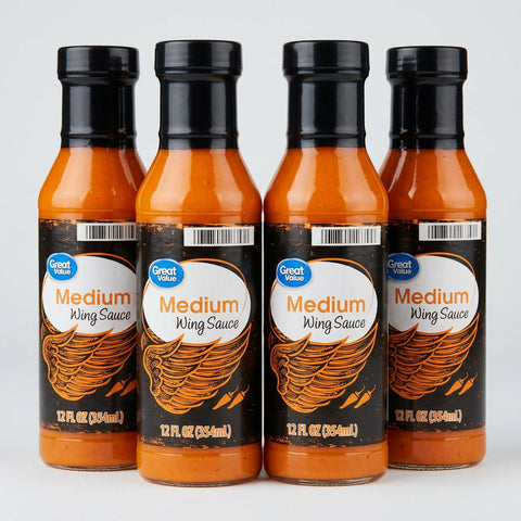 4 Bottles of Great Value Medium Wing Sauce, 12 oz