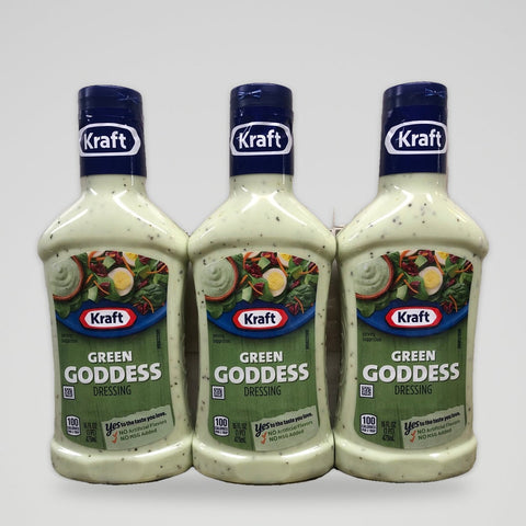 3 Bottles of Kraft Green Goddess Salad Dressing, 16 oz