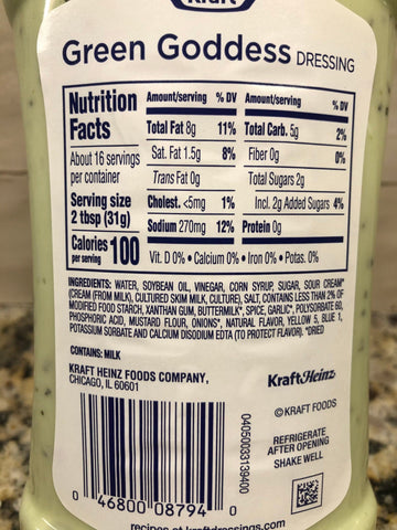 3 Bottles of Kraft Green Goddess Salad Dressing, 16 oz