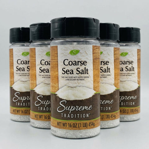4 Jars Supreme Tradition Coarse Sea Salt 16 oz