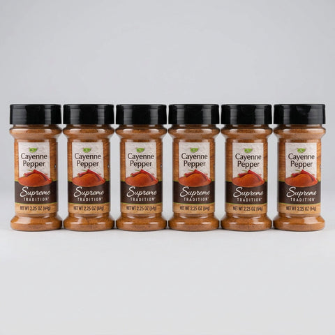 6 JARS Supreme Tradition Cayenne Pepper 2.25 oz Seasoning Rub Meat
