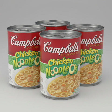 4 CANS Campbell's Condensed Chicken NoodleO's Soup 10.5 oz Can