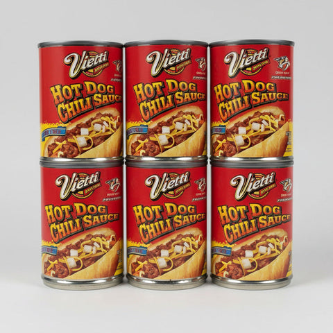 6 CANS Vietti Hot Dog Chili Sauce Original Recipe 10 oz Can Hamburger
