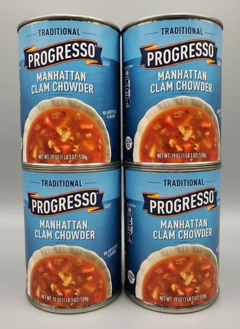 4 CANS Progresso Traditional Manhattan Clam Chowder Soup 19 oz Can