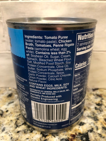4 Cans of Progresso Traditional Creamy Tomato With Penne Soup, 18.5 oz
