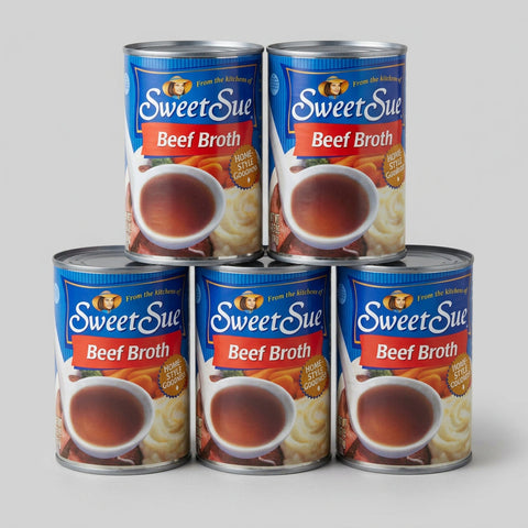 5 Cans of Sweet Sue Home Style Beef Broth, 14.5 oz