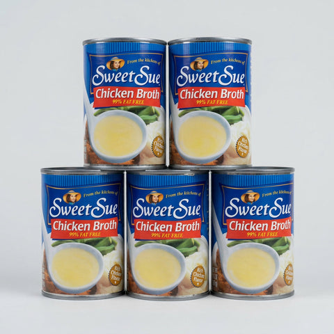5 Cans of Sweet Sue Chicken Broth, 14.5 oz