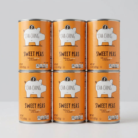 6 Cans of Cha Ching Sweet Green Peas, 15 oz