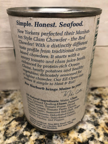 6 Cans of Bar Harbor Manhattan Style Clam Chowder Soup, 15 oz