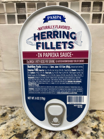 8 CANS Pampa Herring Fillets in Paprika Sauce 6 oz Can Tin Sardines (Copy)