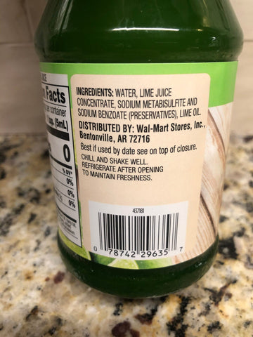Great Value Lime 100% Juice, 15 oz