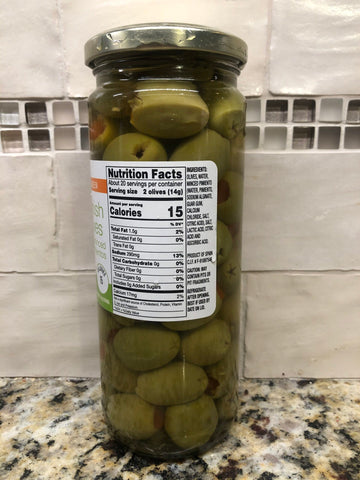 Food Lion Stuffed Manzanilla Queen Spanish Olives w/ Minced Pimientos, 10 oz
