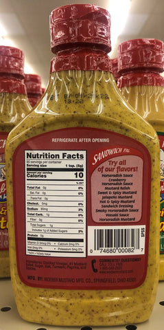4 Bottles of Woeber's Sandwich Pal Sweet And Spicy Mustard, 16 oz