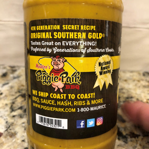 2 BOTTLES Maurice's Original Southern Gold BBQ Sauce 18 oz Ribs Beef Pork