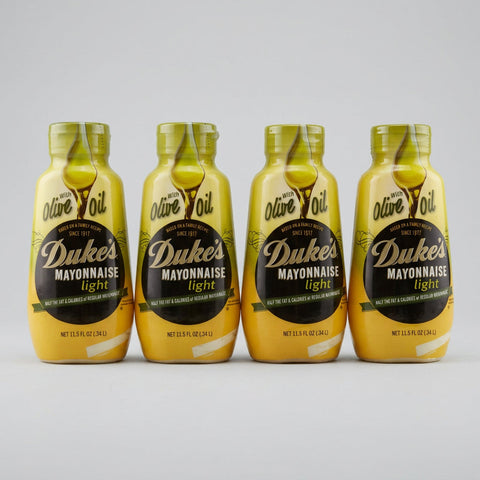 4 Bottles Squeezeable Duke's Light Mayonnaise with Olive Oil Diet Dukes Mayo