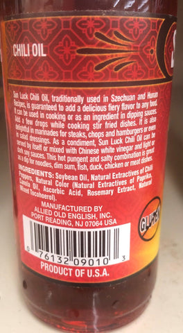 Sun Luck La Yu Chili Oil 5 oz Bottle