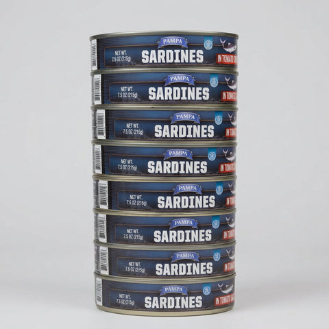 8 Cans of Pampa Sardines in Tomato Sauce, 7.5 oz
